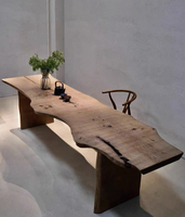 Table à manger rectangulaire extensible et convertible en bois naturel moderne - Meuble de luxe stable et imperméable pour la maison