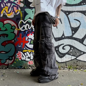 Pantalones Vaqueros Anchos de Estilo Hip Hop Urbano, Lavados a la Piedra, con Múltiples Bolsillos, para Hombre, Diseño Transpirable para Otoño, Invierno y Primavera, MOQ Bajo Personalizable - Product Image 2