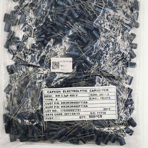 Factory Direct KM3R3M450F115A 8*11.5 Capacitors Through-Hole Electrolytic Capacitors 3.3uF 20% 450V - Product Image 1