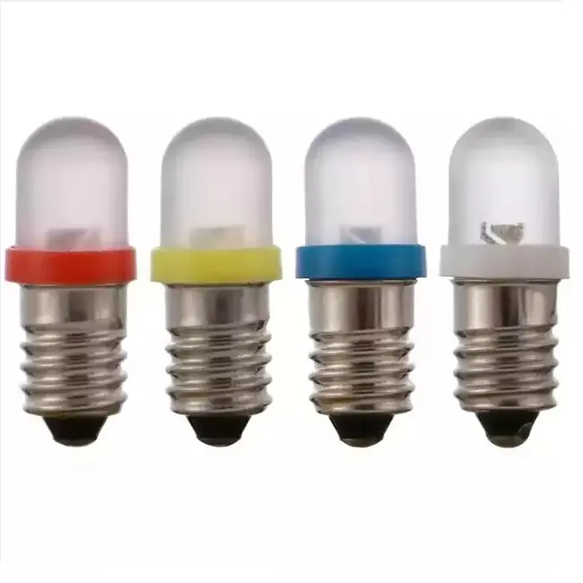 12V 3W ไฟแสดงสถานะรถยนต์ขนาดเล็กไฟท้าย E10สกรูฐาน Frosted/Clear 1 SMD Led แดชบอร์ดหลอดไฟ