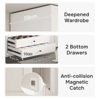 Armoire en acier épaissi grande capacité, placard de rangement métallique domestique, armoire ajustable pour chambre à coucher