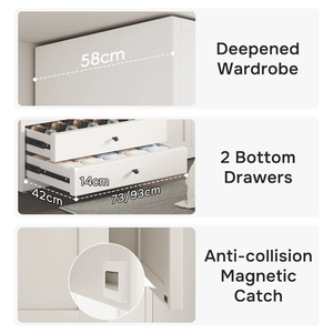 Armario de Acero Reforzado de Gran Capacidad, Armario Metálico Ajustable <span class=keywords><strong>para</strong></span> <span class=keywords><strong>Dormitorio</strong></span> - Product Image 5