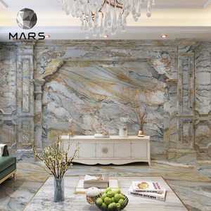 Piedra de lujo para fondo de <span class=keywords><strong>Hotel</strong></span>, tocador de baño, decoración superior, blanco real, Brasil, Placa dorada de mármol - Product Image 3