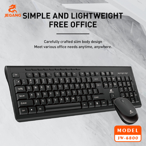 JEQANG JW-6800 Ergonomic 2.4GHz Bàn phím không dây kết hợp chuột quang đa phương tiện vật liệu nhựa không thấm nước Máy tính để bàn sử dụng mới - Product Image 2