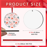 Ornements vierges pour sublimation pour Noël, personnalisables avec logo, ornements ronds en MDF pour la décoration de l'arbre de Noël, artisanat DIY