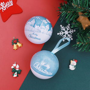 Gift Packing Christmas Ball Tin Box Kids Candy Packing Tin Metal Ball Box <b>Iron</b> Tinplate Ball Box Xmas Tree Decoration - Product Image 5