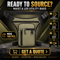 Sac utilitaire personnalisé pour la taille et les jambes avec plusieurs poches zippées, ceinture réglable et sangle de cuisse pour les voyages en extérieur, transport mains libres