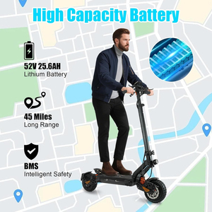 Potente Scooter Eléctrico Plegable de 5000W con Doble Motor para Adultos, 45 Millas de Autonomía, Batería de Alta Capacidad de 52V/25.6AH, Frenos de Disco, Ymj-1216 V - Product Image 5