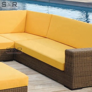 Conjunto de Sofás de Jardín en Forma de L, de Mimbre Sintético PE Resistente a los Rayos UV, con Estructura de Aluminio con Recubrimiento en Polvo, para Exteriores, Hoteles y Parques - Product Image 4