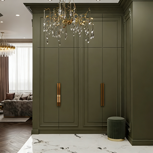 Armoire minimaliste personnalisée BALOM, armoire de couleur verte avec un grand espace de rangement, meubles de chambre à coucher modernes, armoire - Product Image 6