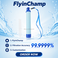 FlyinChamp Meilleure Vente 2026 Paille d'urgence portable personnelle pour survie en montagne en matériau PP
