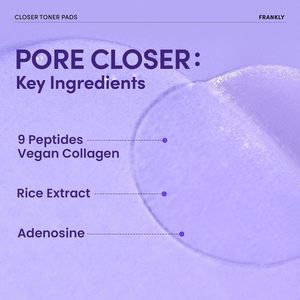 แผ่นเช็ดทำความสะอาดผิวหน้า FRANKLY Closer Pad ผสมสารสกัดจากข้าวและเปปไทด์ 9 ชนิด สำหรับการผลัดเซลล์ผิวอย่างอ่อนโยน 70 แผ่น - Product Image 5