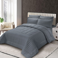 Nouveau design ensembles de literie en coton dans un sac doux et chaud avec ensemble de couette et ensemble de draps solides taie d'oreiller mode matelassée