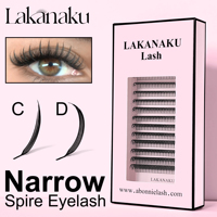 LAKANAKU Extensions de cils Manga Anime Spire 0.07mm C D CC Cachemire, Extensions de cils pré-faites Anime Spikes, Plateaux de cils Anime