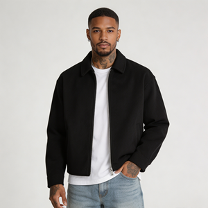 <span class=keywords><strong>Veste</strong></span> d'hiver en <span class=keywords><strong>laine</strong></span> ODM 420 grammes, épaisse, zippée, épaules tombantes, jugulaire arrière, poignets ajustables, minimaliste, pour homme - Product Image 1