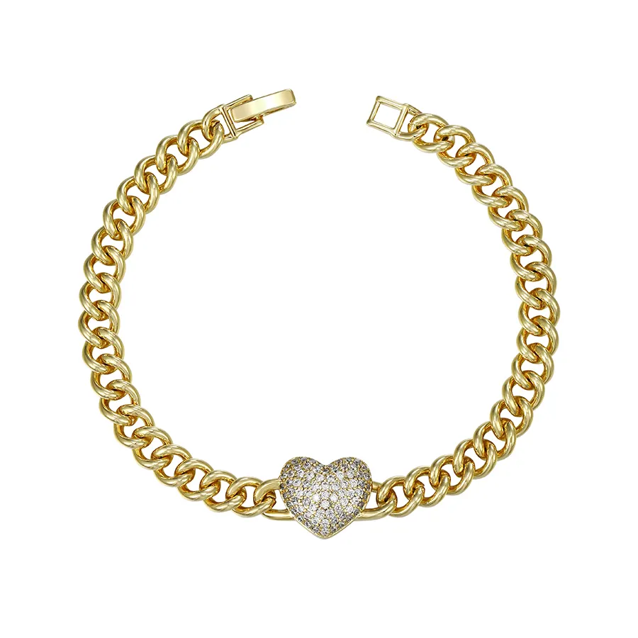 1113 Xuping Heart Symbol Charm Bracelet Gold Plated High Jewelry 14k plated Bracelet