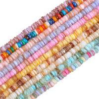 Heishi perles d'espacement-rose violet bleu gris teint nacre perles de coquille de mer pour bijoux à bricoler soi-même 4mm 6mm 8mm, 40CM