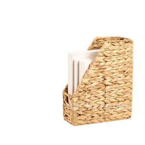 Handmade Woven Magazine Storage Basket Rectangle Desktop <b>File</b> <b>Organizer</b> Natural Color Standing Type Office <b>Organizer</b> - Product Image 2