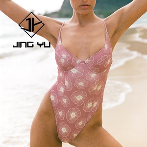 Traje de Baño de una Pieza de Nailon Sostenible de Alta Calidad, Personalizado con Estampado Halter, MOQ Bajo - Product Image 2