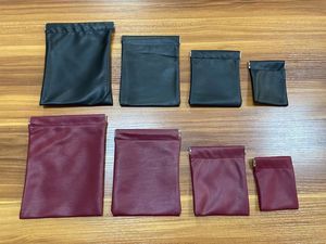 Factory Wholesale Multi Size Self Closing Leather Snap Pouch Custom Logo Spring Top Jewelry Watch Storage Leather Bag In Stock - Product Image 3