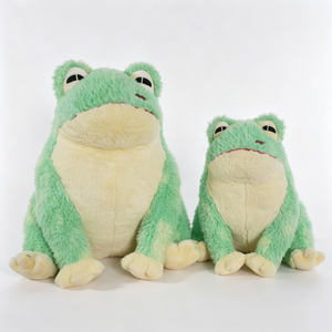 Peluche grenouille personnalisée, peluche grenouille verte, peluche grenouille assise, ensemble de peluches grenouilles grandes et petites - Product Image 2