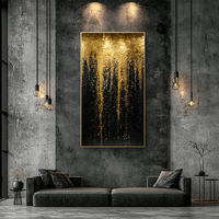 Elegantes Smaragdgrünes und Goldenes Abstraktes Ölgemälde Luxuriöse Marmor-Textur Wandkunst für Büro-Lobby