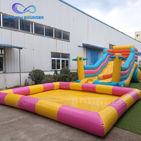 Nuevo tobogán de agua inflable para niños, casa de rebote inflable, tobogán de Castillo de salto, tobogán de agua inflable con piscina