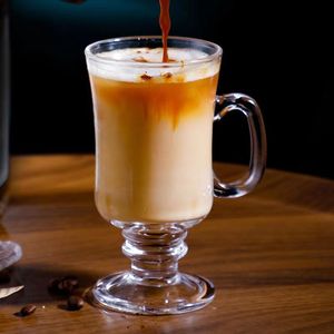 Mug à café classique en <span class=keywords><strong>verre</strong></span> conique haut avec poignée, <span class=keywords><strong>verre</strong></span> à latte et <span class=keywords><strong>macchiato</strong></span> sur pied pour café irlandais - Product Image 6