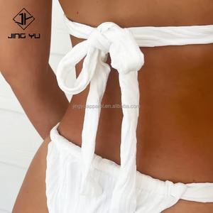 Bikini 2 pièces pour femmes matures avec logo personnalisé, motif ondulé, tissu plissé en maille, maillot de bain bikini pour femmes, bikini en ligne - Product Image 5