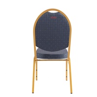 Chaises de banquet empilables SMILE SY-06 en fer à dossier haut avec tissu bleu pour usage commercial hôtelier et restauration (vente en gros)