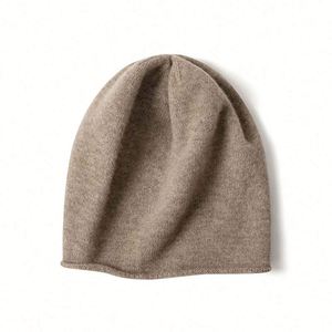Wholesale Slouch Cashmere Wool Winter <b>Hat</b> Autumn Knitted Beanie <b>Hat</b> - Product Image 5