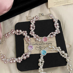 <span class=keywords><strong>Pulsera</strong></span> de hierro galvanizado con cordón, estilo francés, de doble capa, con diseño de rosa Manta retorcida, microincrustaciones de circonita, para mujer, totalmente incrustada - Product Image 4