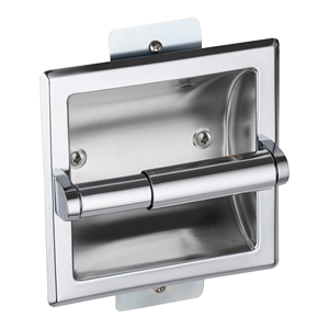 Porte-papier toilette mural moderne en nickel pour toilettes publiques et hôtels - Product Image 3