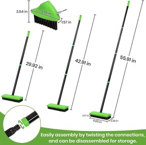 Heavy Duty PP+Steel Wire Brush with Long Handle and 2-in-1 Feature for Floor <strong>Cleaning</strong> Rust Moss Removal <strong>Patio</strong> Garage <strong>Tool</strong> - Product Image 4