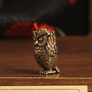 Patung Burung Hantu Kuningan Antik Dekorasi Rumah Natal Halloween - Product Image 3