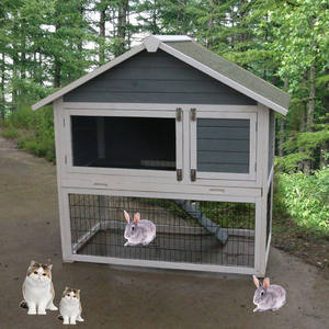 Ucuz ahşap lüks tavşan kafesi ev kafesleri kanca döngü kapatma 120x67x131cm-tavşan yetiştiriciliği için kullanılır - Product Image 5