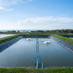 Lona biofloc de plástico HDPE para cultivo de peces, revestimiento redondo de Geomembrana para estanque - Product Image 1