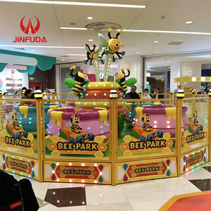 Juego Giratorio Infantil de Abeja de Dibujos Animados con Valla de Seguridad para Niños Pequeños, Dispositivo Interactivo para Centros Comerciales y Plazas - Product Image 4