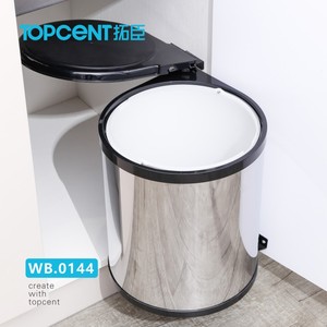 Topcent <strong>Pull</strong> Out Trash Can Under Cabinet With Soft-Close Slides <strong>Door</strong> Mounting Under Sink Garbage Can Slide Out Kit for Kitchen - Product Image 4