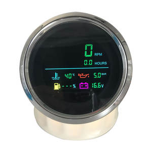 85mm कार ट्रक मोटरबाइक नाव गेज एलसीडी डिजिटल रेव काउंटर 0-19999RPM घंटे ईंधन स्तर वोल्ट पानी अस्थायी तेल दबाव टैकोमीटर - Product Image 4
