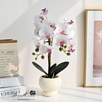 Plante artificielle en pot, orchidée papillon simulée, pour décor d'intérieur et arrière-plan de photographie, fleur artificielle