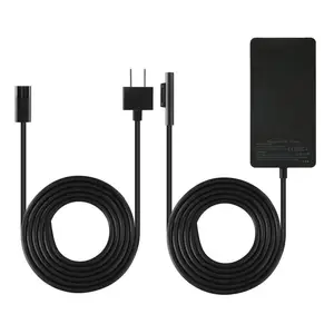 Pengisi daya laptop 65W, dengan Port pengisian daya 5V USB 2.0 untuk Microsoft Surface Pro 8 7 6 5 4 3 Buku 1 2 DC catu daya adaptor AC