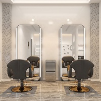 Miroir de Salon Portable Moderne avec Éclairage LED, Miroir Mural Intelligent Lumineux pour Usage en Centre Commercial