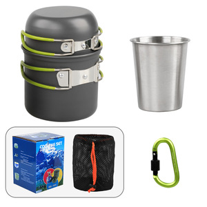 Juego <span class=keywords><strong>de</strong></span> Utensilios <span class=keywords><strong>de</strong></span> Cocina <span class=keywords><strong>de</strong></span> Aluminio para Camping, Portátil, Fácil <span class=keywords><strong>de</strong></span> Usar, Duradero, con Revestimiento <span class=keywords><strong>de</strong></span> <span class=keywords><strong>Titanio</strong></span>, 16 Piezas, con Olla, Tazón y Taza, con Logotipo Personalizado - Product Image 4