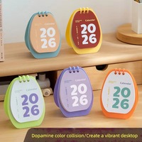 Einfacher Mini-Ei-förmiger Schreibtisch-Kalender mit Notizblock Spiralpapier Monatlicher Druck Tischkalender