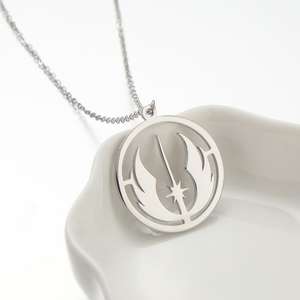 Collar Gótico de Acero Inoxidable para Mujer con Símbolo de la Orden <span class=keywords><strong>Jedi</strong></span>, Cadena de Eslabones Chapada en Oro, Estilo Hip Hop, para Regalo para Hombre - Product Image 1