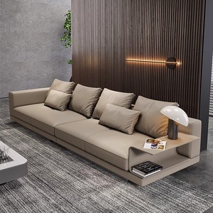 Juego de sofá modular de cuero de lujo simple y moderno para sala de estar, cama de esquina seccional, esponja para hoteles, villas, muebles de madera - Product Image 2