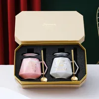 Cadeaux de mariage uniques pour couple, tasses personnalisées Mr et Mme, tasses à café en marbre pour la mariée et le marié, ensemble cadeau