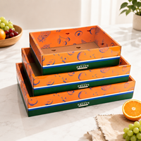 Boîte cadeau pour fruits pliable avec couvercle transparent personnalisé, boîte d'emballage en papier ondulé respectueuse de l'environnement, impression couleur