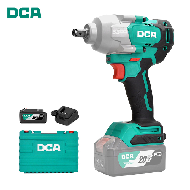 750W Cordless Brushless 910 NM Impact Wrench DCA 20V MAX 12.7MM Industry Level Power Tools